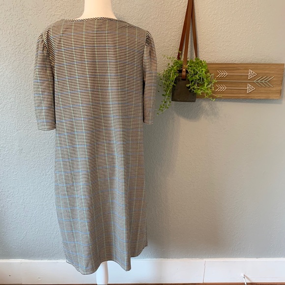 TACERA Shift Dress Plaid Puff Sleeve 1x - Picture 2 of 12